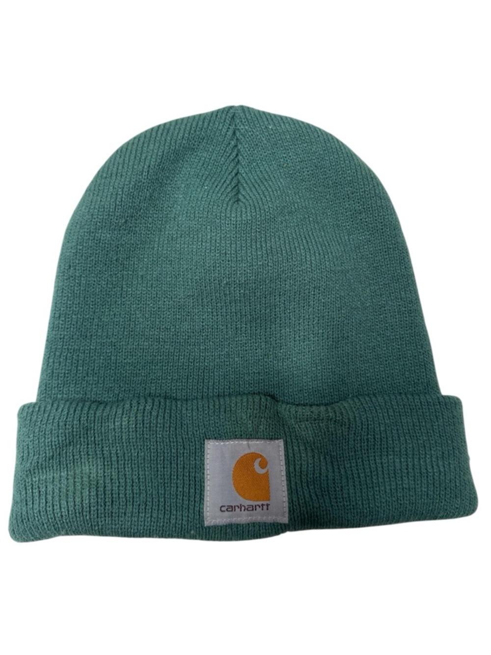 Carhartt Teal Green Cuffed Beanie with Gold Patch